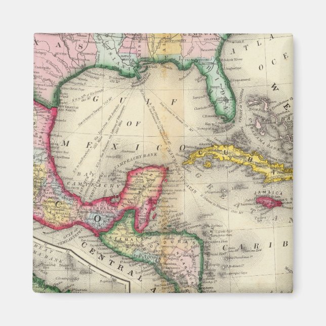 Karta i Mexiko, Centralamerika Magnet (Framsidan)