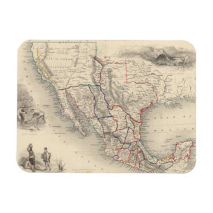Karta i Mexiko, Kalifornien och Texas Magnet