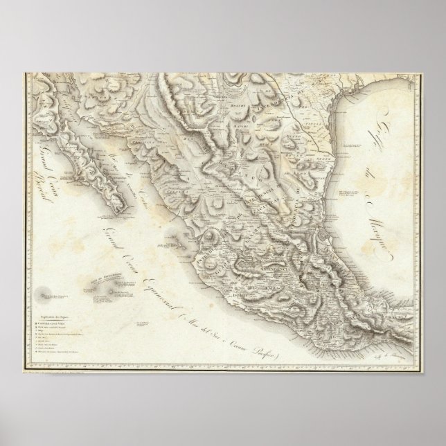 Karta i Mexiko Poster (Framsidan)