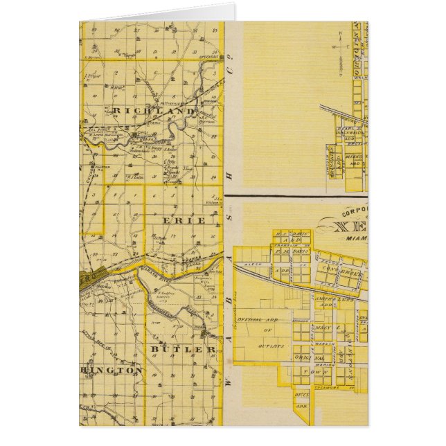 Karta i Miami County Hälsningskort (Framsidan)