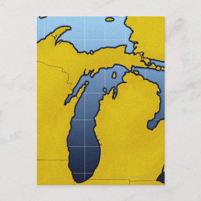 Karta i Michigan 2 Vykort (Framsida)