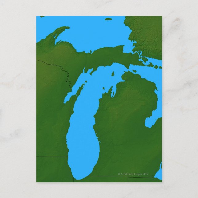 Karta i Michigan 3 Vykort (Framsida)