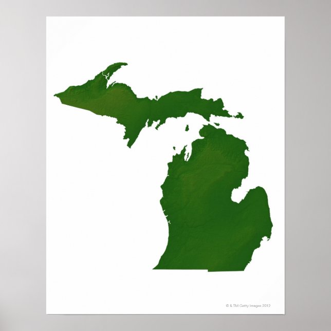Karta i Michigan Poster (Framsidan)