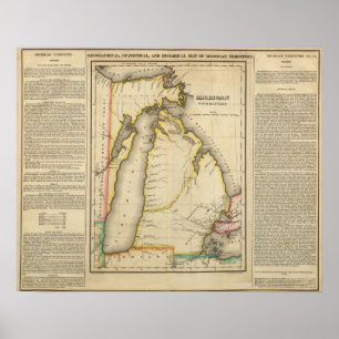 Karta i Michiganområdet Poster