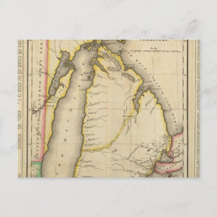 Karta i Michiganområdet Vykort
