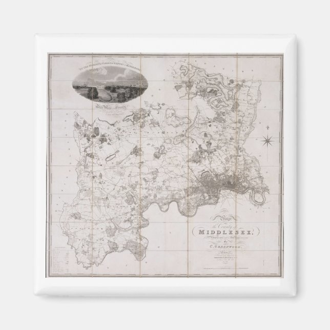 Karta i Middlesex-regionen, publicerad 1819 (r Magnet (Framsidan)