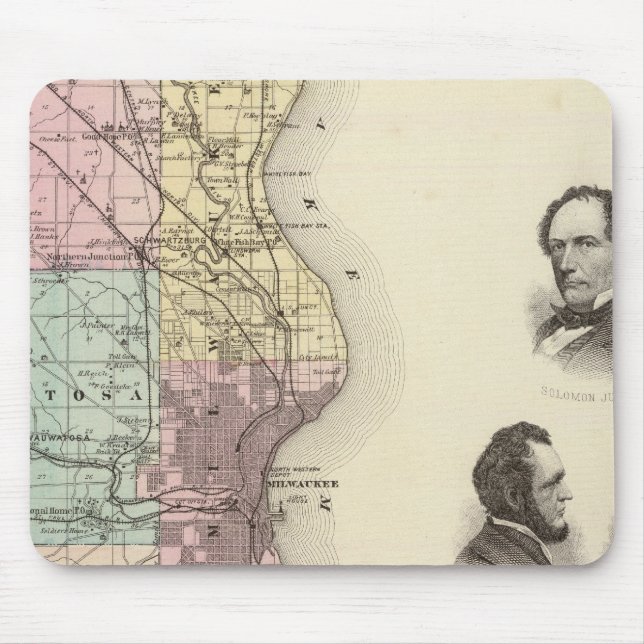 Karta i Milwaukee County, delstaten Wisconsin Musmatta (Framsidan)