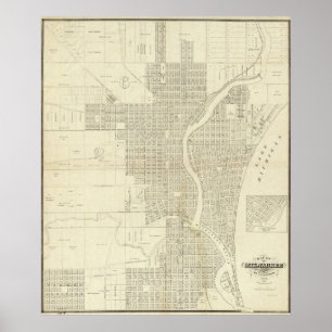 Karta i Milwaukee Poster