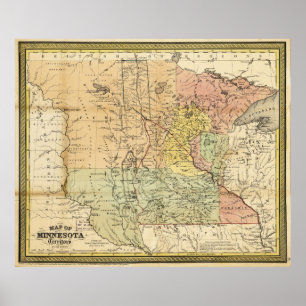 Karta i Minnesota (1852) Poster