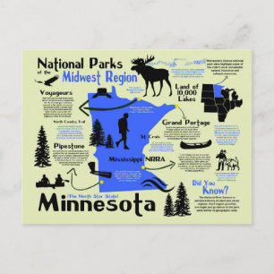 Karta i Minnesota National Parker Vykort