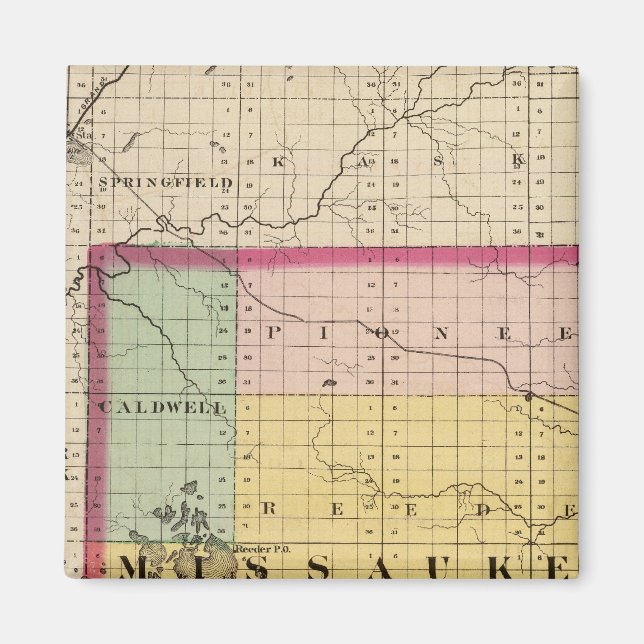 Karta i Missaukee County, Michigan Magnet (Framsidan)