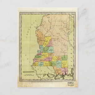 Karta i Mississippi (1835) Vykort