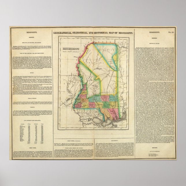 Karta i Mississippi Poster (Framsidan)