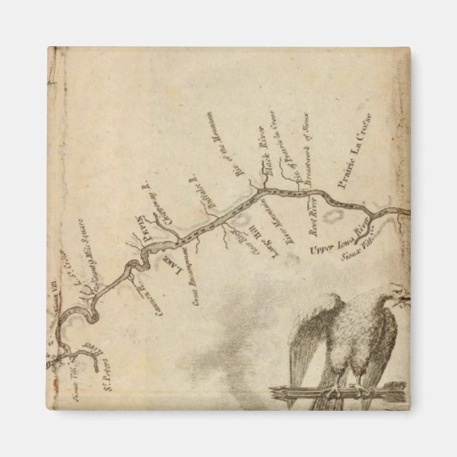 Karta i Mississippifloden Magnet (Framsidan)