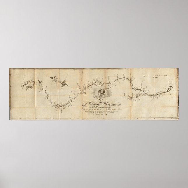Karta i Mississippifloden Poster (Framsidan)