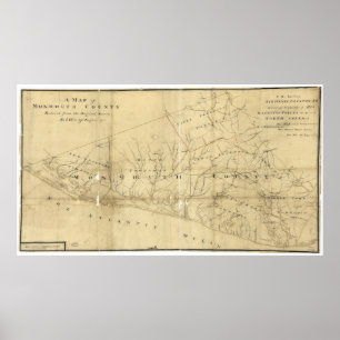 Karta i Monmouth County New jersey (1781) Poster