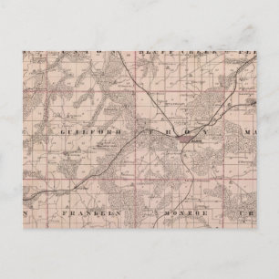 Karta i Monroe County, delstaten Iowa Vykort