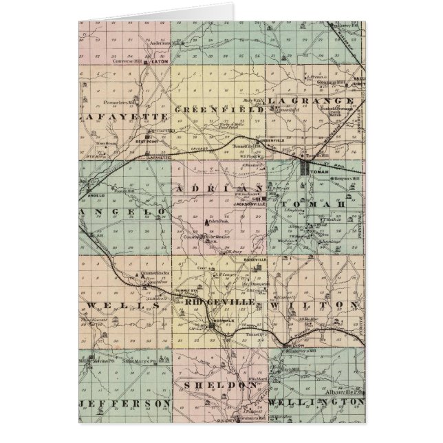 Karta i Monroe County, delstaten Wisconsin Hälsningskort (Framsidan)