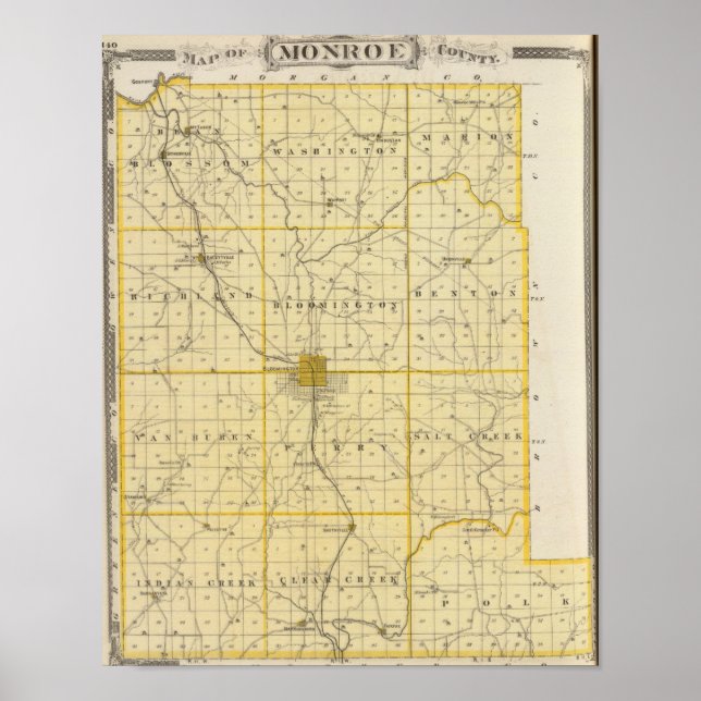 Karta i Monroe County Poster (Framsidan)