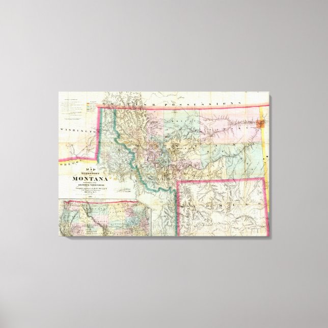Karta i Montana Canvastryck (Framsida)