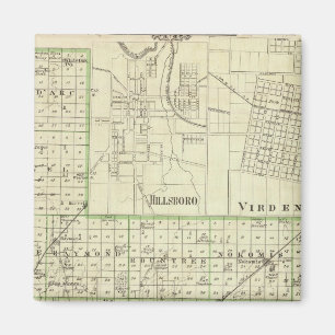Karta i Montgomery County, Hillsboro och Virden Magnet