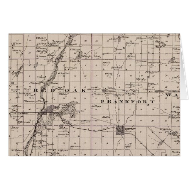 Karta i Montgomery County, Iowa Hälsningskort (Framsidan Horizontal)