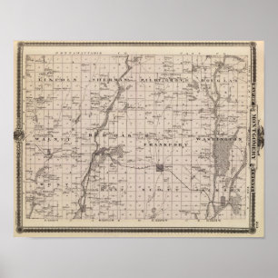 Karta i Montgomery County, Iowa Poster