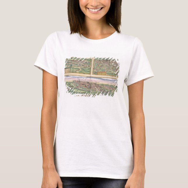 Karta i Montpellier, Tours och Poitiers, från "Civ Tee (Framsida)