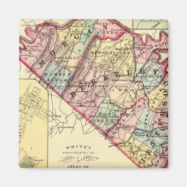 Karta i Morgan-, Berkeley- och Jefferson-grevskape Magnet (Framsidan)