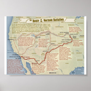 Karta i Mormon-bataljonen Poster