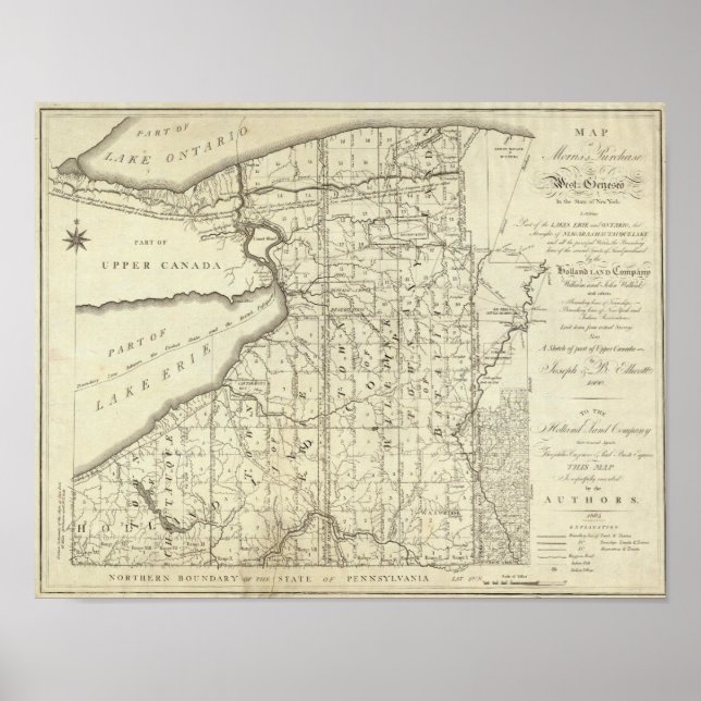 Karta i Morris Purchase eller Väster Geneseo Poster (Framsidan)