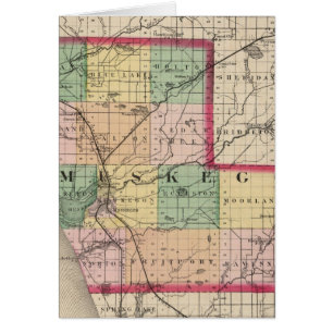 Karta i Muskegon County, Michigan Hälsningskort