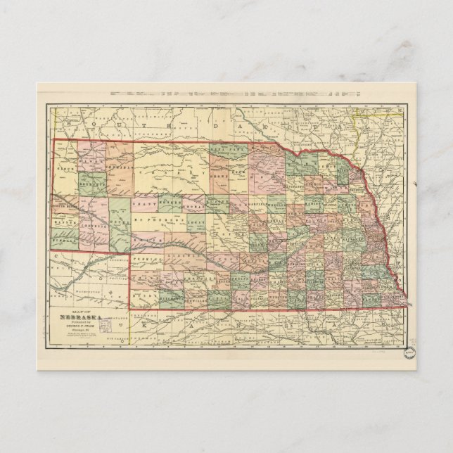 Karta i Nebraska (1902) Vykort (Framsida)