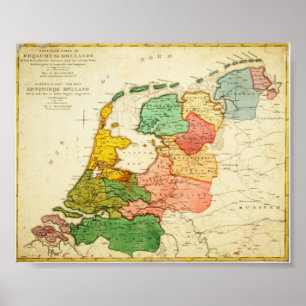 Karta i Nederländerna 1809 - Nederländerna Poster