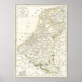 Karta i Nederländerna 1832 - Delamarche Poster