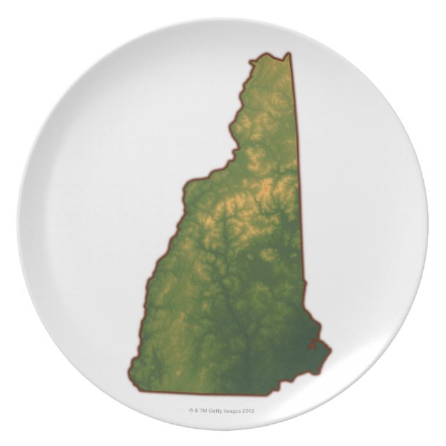 Karta i New Hampshire 2 Tallrik (Framsidan)