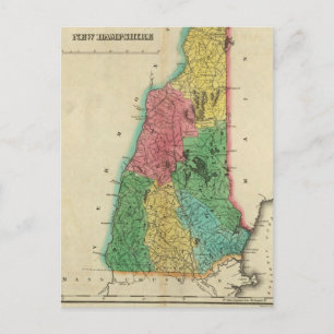 Karta i New Hampshire Vykort