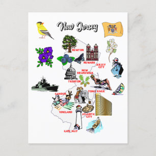 KARTA i NEW JERSEY Vykort