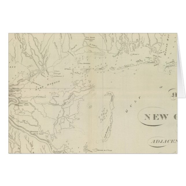 Karta i New Orleans Hälsningskort (Framsidan Horizontal)