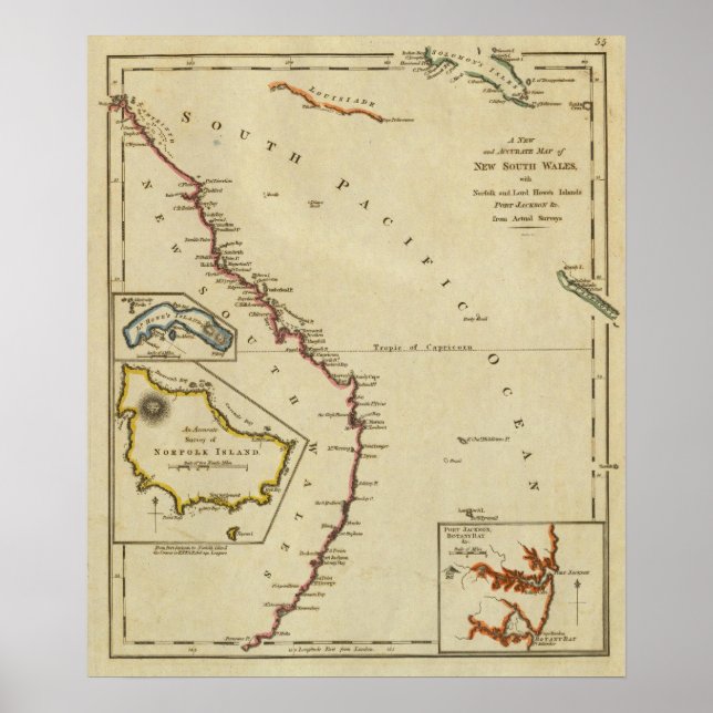 Karta i New South Wales Poster (Framsidan)