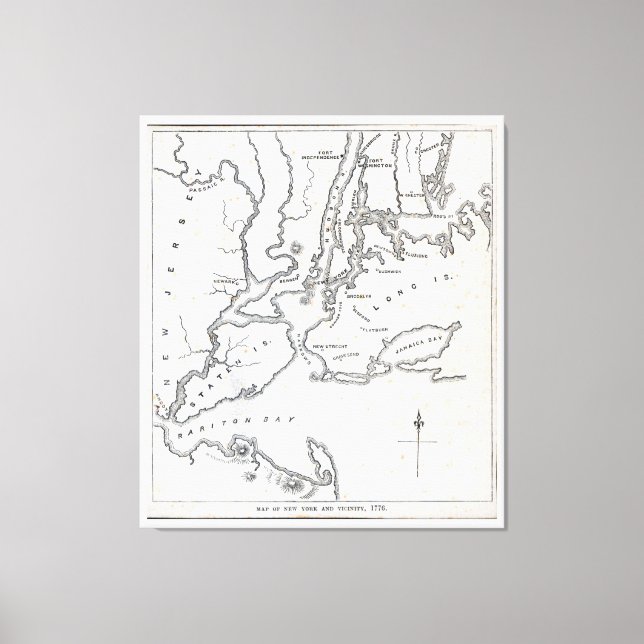 Karta i New York och Vicinity Canvastryck (Framsida)