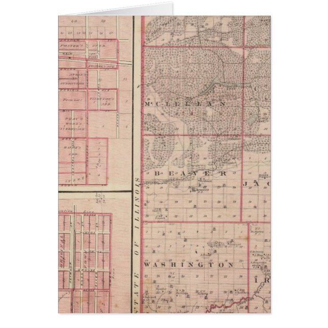 Karta i Newton County med Goodland och Kentland Hälsningskort (Framsidan)