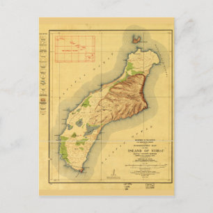 Karta i Nihau, Hawaiianska ön (1929) Vykort