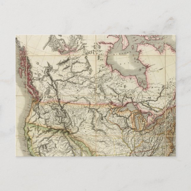 Karta i Nordamerika 4 Vykort (Framsida)