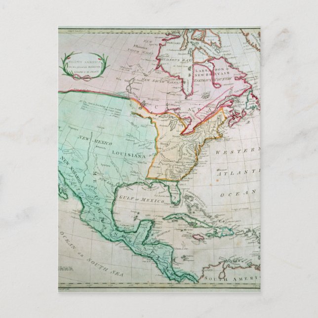 Karta i Nordamerika Vykort (Framsida)