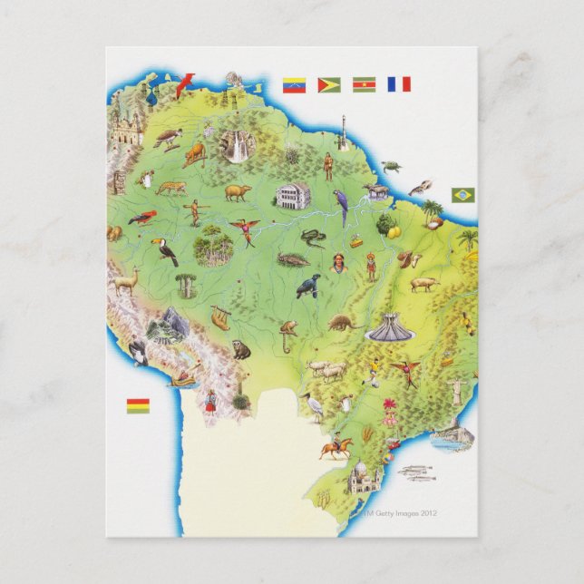 Karta i Nordamerika Vykort (Framsida)