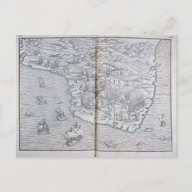 Karta i Nordöstra Brasilien Vykort (Framsida)