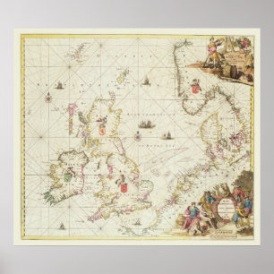 Karta i Nordsjön, 1675 Poster