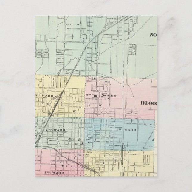 Karta i Normal, Bloomington Vykort (Framsida)