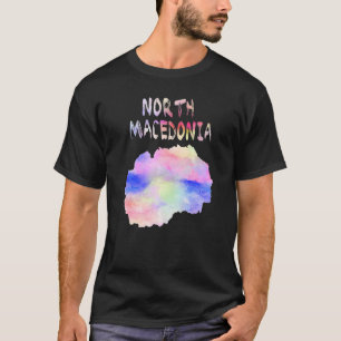 Karta i norra Makedonien, färgstark isolerad, i va T Shirt